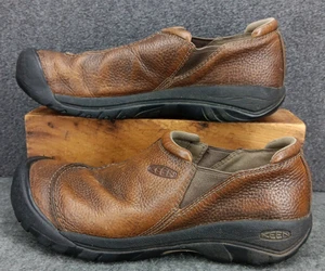 Keen Hiking Shoes Brown Leather Slip On Walking 1011480 Men's Size 10.5 Comfort - Picture 1 of 11