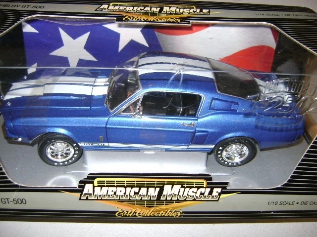 *RARO* Ertl/Evergreen- 1/18 1967 Ford Shelby Mustang GT 500-azul/blanco *1/2500* Foto 1 de 1