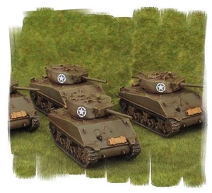 Bemalt! - US Jumbo Sherman Tank Platoon (4 Fahrzeuge) 15mm WW2 Flames of War - Bild 1 von 2
