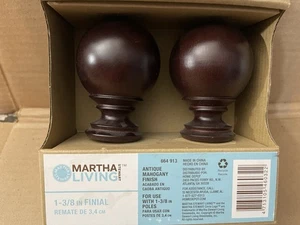 💢 Martha Stewart Ball Finial Wood Antique Mahogany Finish 1-3/8" New 664 913 - Picture 1 of 3