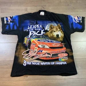 Nascar Jeff Gordon Vintage 90s All Over Print Leader Of The Pack Wolves Shirt Gr. 2XL - Bild 1 von 12