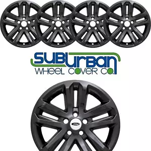 2011-2017 Ford Explorer XLT # IMP-370BLK 18" Wheel Gloss Black Wheel Skins SET - Picture 1 of 8