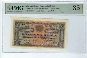 Portugal Mozambique 50 Centavos 1919 P-R3b  PMG VF 35 - Picture 1 of 2