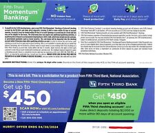 FIFTH THIRD BANK $45O Checking BONUS OFFER COUPON Code Promo Expires 04/30/24