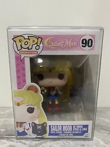 Pop Vinyl - Sailor Moon w/ Stick & Luna - Sailor Moon - #90 - with Protector - Picture 1 of 7