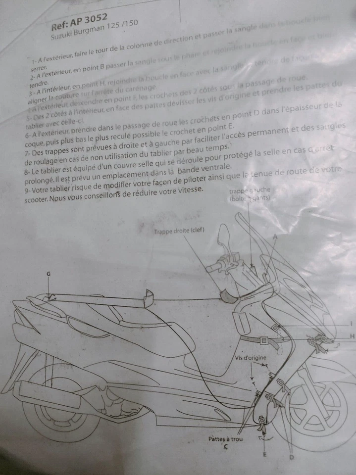 Bagster AP3052 -Beindecke für Suzuki BURGMAN 125/150 - Bild 1 von 1