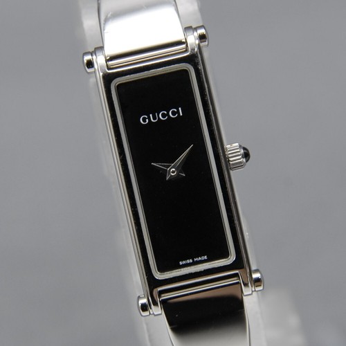[Quasi Come Nuovo] Orologio Donna Vintage GUCCI 1500L Quadrante Nero Argento 12mm Quarzo