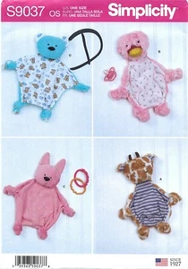 Simplicity S9037 Baby Sensory Blankets (Bear, Duck, Rabbit, Giraffe) UNCUT - Picture 1 of 3