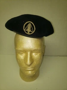 R25D-115 Vietnam RVN Army Black Beret Cao Dai Silver Bullion Sz Small R25D - Picture 1 of 6