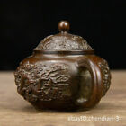 4.8" China collection Pure copper Seiko Dragon pattern teapot incense burner