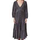 Lucky Brand Embroidered Maxi Dress Gray XL NWT