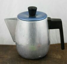 Vintage Dutch COFFEE POT Aluminium Water Kettle Blue Tea pot Blue lid retro