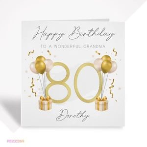 Personalisierte Karte zum 80. Geburtstag | Für Sie oder Ihn | Mama Papa Oma Nan Schwester - Bild 1 von 5