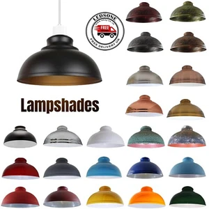 Vintage Industrial Lampshades Metal Shade Easy Fit Ceiling Pendant Light Shade - Picture 1 of 119