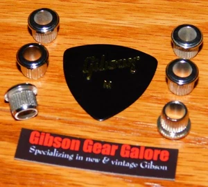 Gibson Les Paul Tuner Ferrule Set Nickel Guitar Parts 6 Tuning Machine Peg SG T - Picture 1 of 5