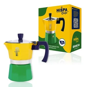 Stovetop Espresso Coffee Maker Moka Pot 3 Cups 6 oz Brazil Themed Aluminum - Picture 1 of 7