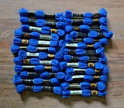 DMC Tapestry Wool Lot of 25 Skeins 7317 BLUE 8.7 yd 8m Laine Colbert More Avail! - Image 1 of 4