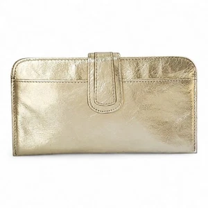 Vintage Rolfs Hyde Park Gold Leather Dollar Wallet Zip Pocket & 4 Card Slots - Picture 1 of 6