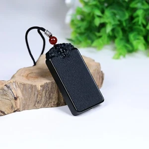 Chinese 100% Hetian Cyan  jade Pendants Amulet~ 和田青玉,平安无事八方来财玉佩。58G - Picture 1 of 9