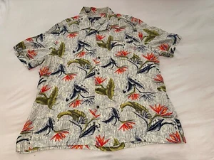 George Blue Green Orange Palm Print Hawaiian Shirt Men’s Size 2XL EUC - Picture 1 of 8