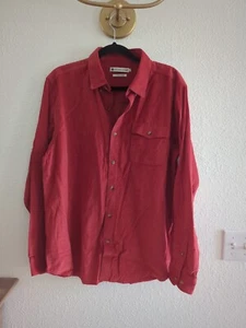 Southern Proper Canton Corduroy Long Sleeve Button Down Shirt Brick Orange L - Picture 1 of 6