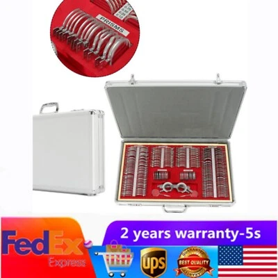 Juego de 266 piezas de lentes ópticas de prueba estuche de marco de prueba borde de metal kit de optometría caja Foto 1 de 4