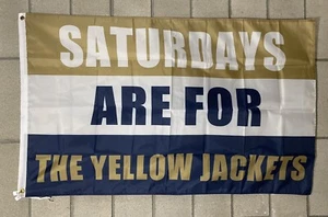 Georgia Tech Yellow Jackets Football Flag Free Ship Saturdays 3x5' Sign Banner - Picture 1 of 1