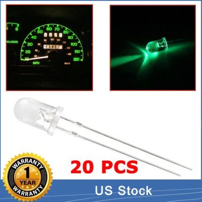 20x Green 5mm Mini LED Bulbs Instrument Cluster Panel Gauge Dash Lights 12V - Image 1 of 4