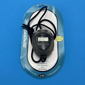 Sportline Econosport 240 Stopwatch in Translucent Smoke Gray Case with Lanyard - Picture 1 of 5