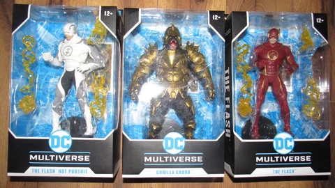 Mcfarlane DC Multiverse figure Injustice lot Flash Hot Pursuit & Gorilla Grodd Cover