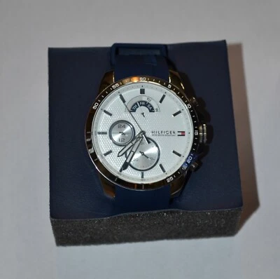 Tommy Hilfiger 1791349 Men's Deker White Stainless Steel Watch, 48mm Case - Image 1 of 4