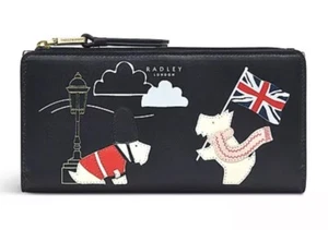 RADLEY BLACK LEATHER MATINEE PURSE WALLET LARGE LIMITED EDITION NEW!!! - Picture 1 of 4