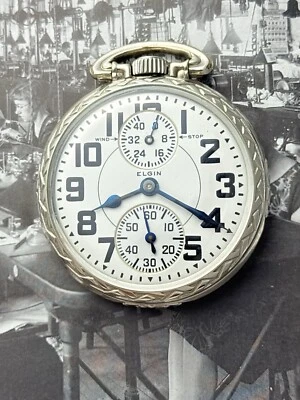 Stunning Elgin B.W. Raymond pocket watch winding indicator Grade 494 23J 16S - Image 1 of 4