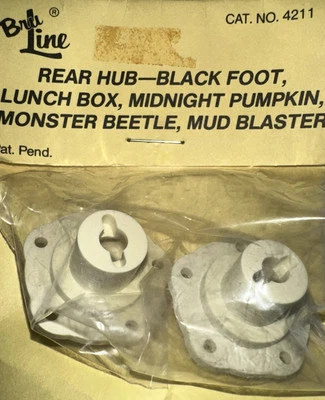 Bru Line SUPER SYSTEM Hinterradnabe schwarzer Fuß, Brotdose, #4211 Neu Vintage RC Auto - Bild 1 von 3