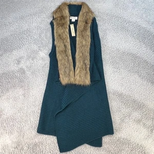 Ariat Weste Damen L türkis blau Pullover Strick Fellkragen Cardigan Nordic Indigo - Bild 1 von 8