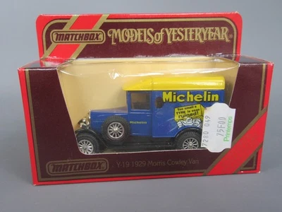 C975 Matchbox Y-19 Morris Cowley Van 1929 Michelin Blu In Scatola Vintage - Immagine 1 di 4