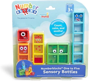 Botellas sensoriales Hand2Mind de una a cinco, números para niños pequeños, juguetes para contar, calma - Imagen 1 de 12