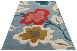 Hand-Tufted NZ Wool Rug Soft Floral Pattern 8x10 Multicolor Carpets for Living - Picture 1 of 7