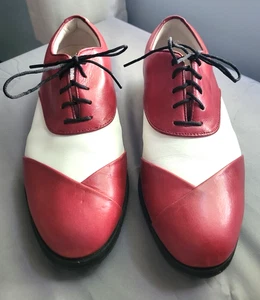 FootJoy Europa Collection Woman's Golf Shoes Size 7.5M Red & White Soft Spike - Picture 1 of 7