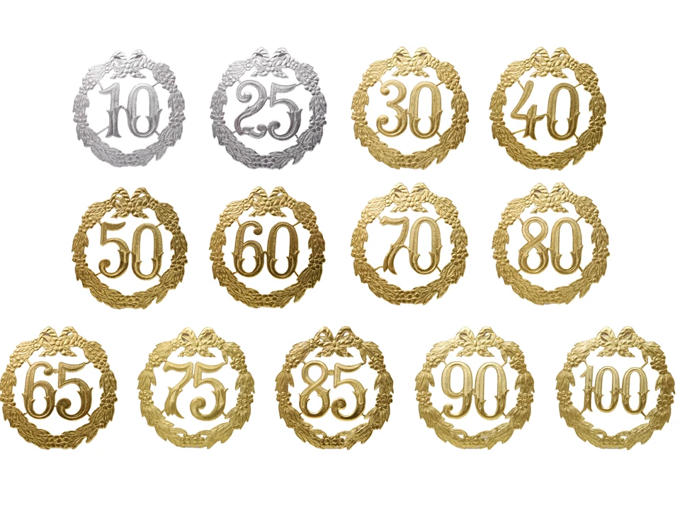 XL Jubiläumszahlen Ø24cm Zahl in Kranz Geburtstag Feiern Tischdeko Jubiläum - Bild 1 von 1