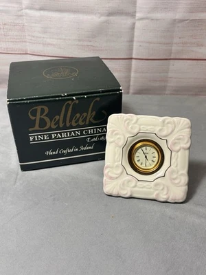 Belleek Desk Clock Porcelain Shell Motif Untested  1980-1992 - Image 1 of 4