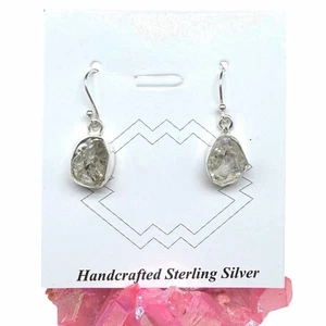 Herkimer Diamond Earrings Solid 925 Sterling Silver Natural Stone Dangle Drop - Picture 1 of 6