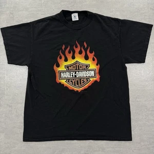 Vintage Harley Davidson Flame T-Shirt Herren Large Biker Logo Crest USA 1990s Delta - Bild 1 von 11