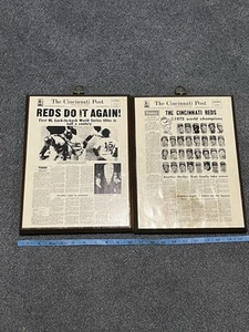 Vintage Lot 2 Cincinnati Reds 1970’s Big Red Machine Baseball Plaques Pete Rose - Picture 1 of 6