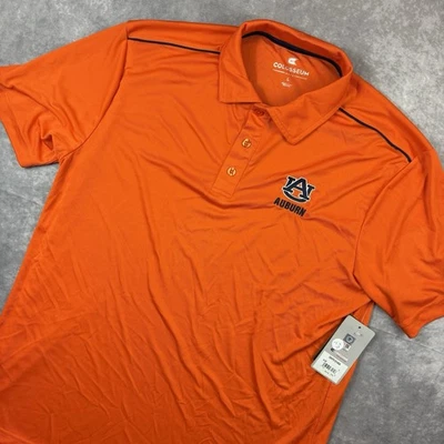 Auburn Tigers Polo Shirt Mens L Orange Performance College Preppy NEW - Image 1 of 4