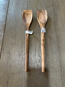 Williams Sonoma Olivewood Blunt Spoon Set 2 NWT READ - Picture 1 of 2
