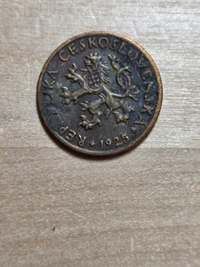 Tschechoslowakei 5 Haleru Münze, 1925. KM# 6, Messing. Karlsbrücke in Prag. - Bild 1 von 4