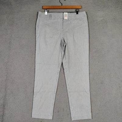 Van Heusen Pants Women's 12 Black White Striped Supper Stretch Straight Leg NWT - Image 1 of 4