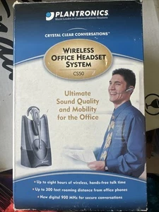 Plantronics CS50 Wireless Office Headset System 900 MHz 300 Feet 8 Hours New - Zdjęcie 1 z 4