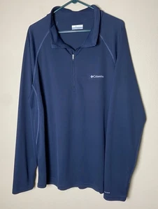 "NEW" Mens sz XL Columbia Omni-Shade 1/4 Zip Navy Blue Jacket (25"x31") - Picture 1 of 7